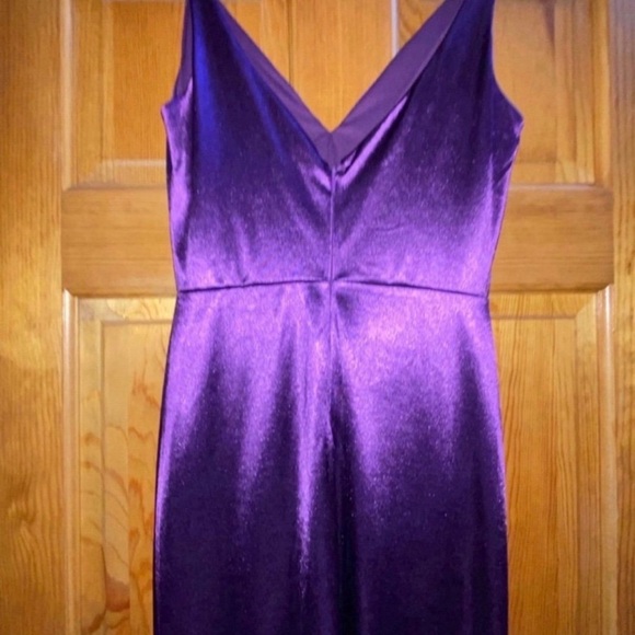 Lulus Melora Dark Purple Satin Sleeveless Maxi Dress. Size Small. Worn 1x. - Picture 8 of 12